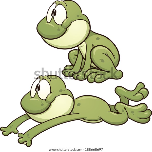 Jumping Cartoon Frog Vector Clip Art Stock Vector (Royalty Free ...