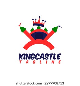 jumping castle logo template with crown