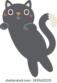 Ilustración vectorial de animal de gato saltando