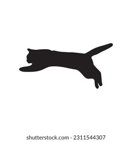 A jumping cat silhouette vector art