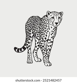 jumping cheetah silhouette vector illustration	