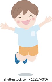 Jumping children active kids boy