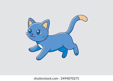 Jumping Cute Cat vector artwork