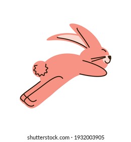 jumping cute rabbit animal vector illustration cartoon isolated style
