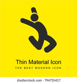 Jumping Dancer bright yellow material minimal icon or logo design