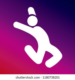 Jumping Dancer icon vector illustrator creative design purple and pink gradient background