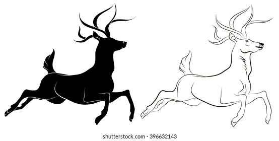 Jumping deer