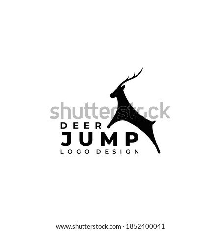 Jumping deer logo template vector illustration