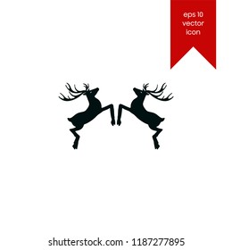 Jumping deers symbol vector icon