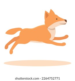 Jumping dingo dog icon cartoon vector. Australia wild nature. Cute mammal