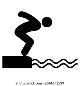 Jumping or diving into the water icon. Swimming icon. Vector illustration design.