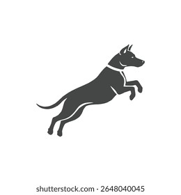 Jumping Dog Silhouette Dynamic Vector Pet Logo for Branding and Design