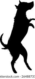 Jumping Dog Silhouette Vector Black Pet Clipart on White Background