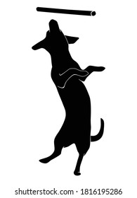 Icono de la silueta vectorial de perro de salto