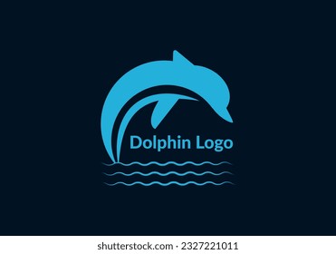 Jumping dolphin abstract logo design