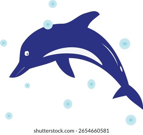 Ícone de vetor de desenho animado de golfinho de salto
