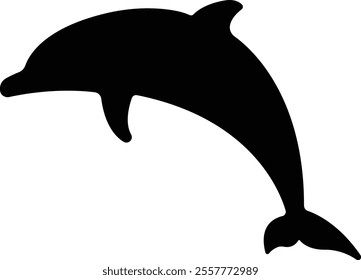 Jumping dolphin fish icon in flat. vector for apps or website dolphin leaps over the water art sketch style marine mammal Bottlenose dolphin isolated on transparent background