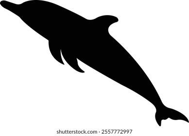 Jumping dolphin fish icon in flat. vector for apps or website dolphin leaps over the water art sketch style marine mammal Bottlenose dolphin isolated on transparent background