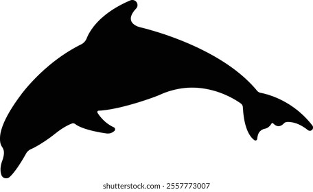 Jumping dolphin fish icon in flat. vector for apps or website dolphin leaps over the water art sketch style marine mammal Bottlenose dolphin isolated on transparent background