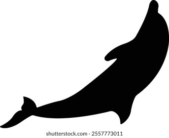 Jumping dolphin fish icon in flat. vector for apps or website dolphin leaps over the water art sketch style marine mammal Bottlenose dolphin isolated on transparent background