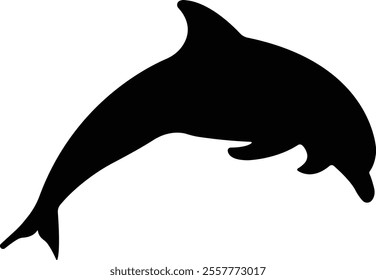 Jumping dolphin fish icon in flat. vector for apps or website dolphin leaps over the water art sketch style marine mammal Bottlenose dolphin isolated on transparent background