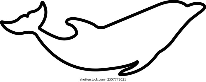 Jumping dolphin fish icon in line. vector for apps or website dolphin leaps over the water art sketch style marine mammal Bottlenose dolphin isolated on transparent background