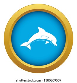 Jumping dolphin icon blue vector isolated on white background for any design