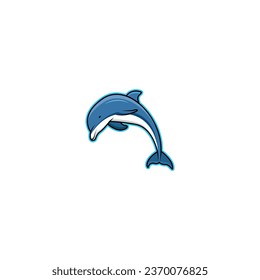 jumping dolphin isolated vector graphics