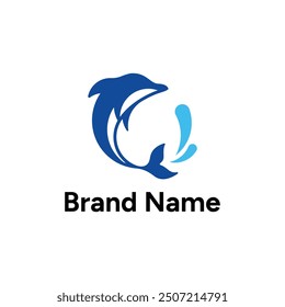 Jumping Dolphin Logo Concept template