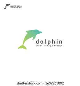 Jumping dolphin logo design vector illustrations