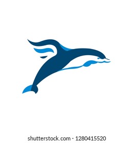Jumping Dolphin Logo icon vector eps.10