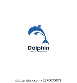 Jumping dolphin logo vector graphics