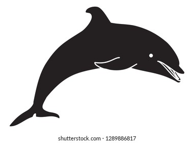 Jumping dolphin silhouette