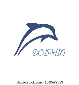 Jumping dolphin silhouette icon shape. Dolphin vector illustration
