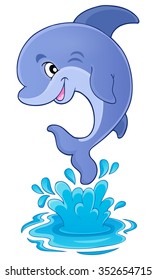 Jumping dolphin theme image 1 - eps10 vector illustration.