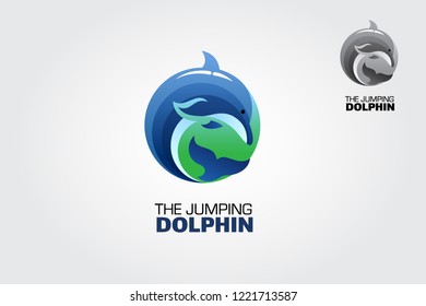 The Jumping Dolphin Vector Logo Template. This illustration can used for any business.