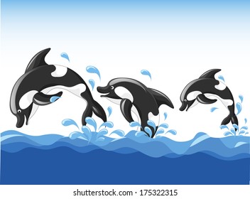 Jumping Dolphins Cartoon