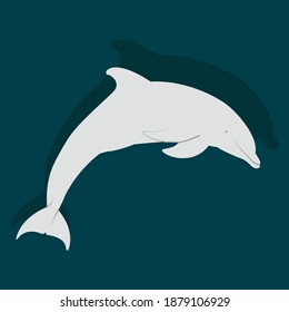 Jumping dophin icon and vector graphics