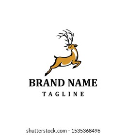 Jumping elegant deer logo template