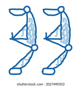 Jumping Equipment sketch icon vector. Hand drawn blue doodle line art Jumping Equipment sign. isolated symbol illustration