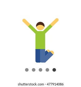 Jumping excited man