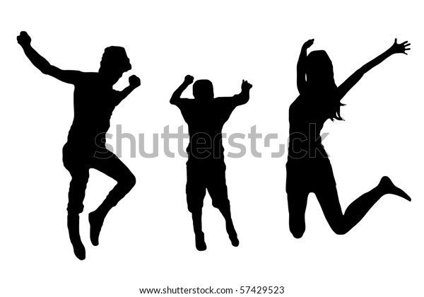 Jumping Family Silhouette Stock Vector (Royalty Free) 57429523 ...