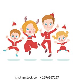 Jumping family. It's vector art so it's easy to edit.