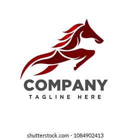 Jumping fire horse logo