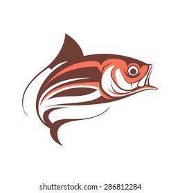 jumping fish logo template vector illustration