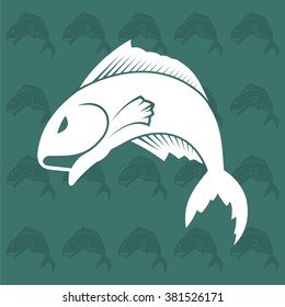 jumping fish logo template vector illustration