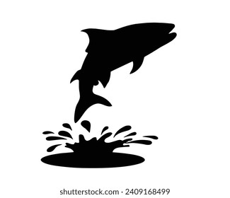 Colección de siluetas de pescado. Ilustración vectorial de peces negros.