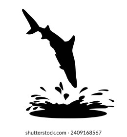 Colección de siluetas de pescado. Ilustración vectorial de peces negros.