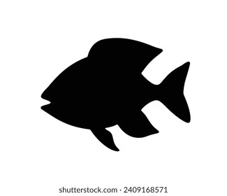 Jumping fish silhouette collection. Black fish vector illustration.