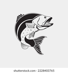 Ilustración vectorial de peces de salto Pesca de bajada